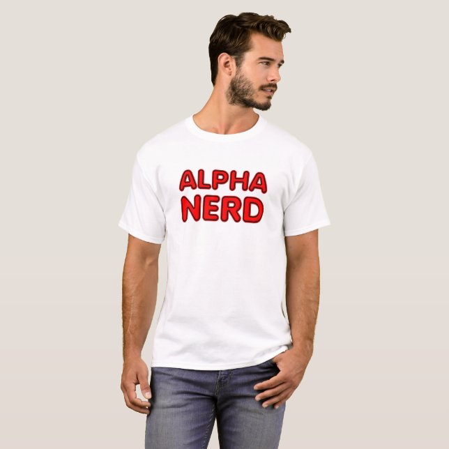 Camiseta engraçada do nerd alfa (Frente Completa)
