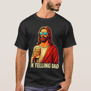 Camiseta engraçada do papai religioso cristão jesu