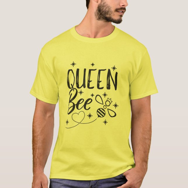 Camiseta Engraçada Dona de Abelhas Rainha-Coroa-de-Abelhas  (Frente)