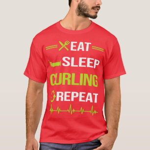 Camiseta Engraçada Dormir Repetir Curvatura