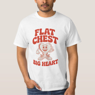 Camiseta engraçada e fofa de peito liso presente p