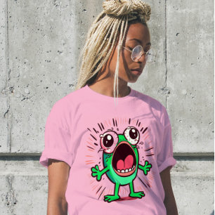 Camiseta Engraçada e moderna exibição de Sapo, dá uma camis