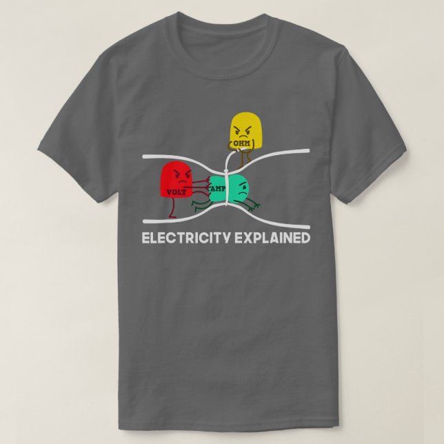 Camiseta Engraçada Eletricidade Explicou Coisas Do Nerd G D (Frente do Design)