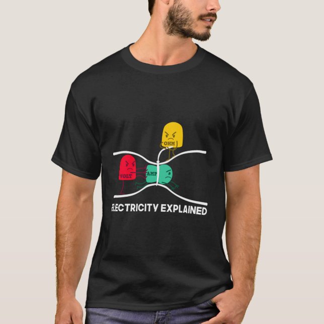 Camiseta Engraçada Eletricidade Explicou Coisas Do Nerd G D (Frente)