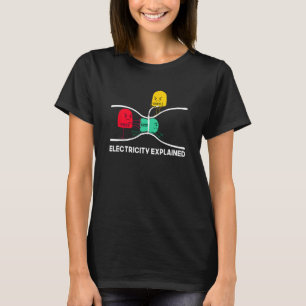 Camiseta Engraçada Eletricidade Explicou Coisas Do Nerd G D