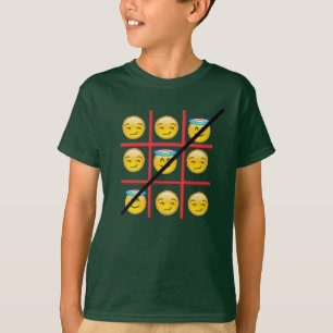 camiseta engraçada emoji tic-tac-toe-design