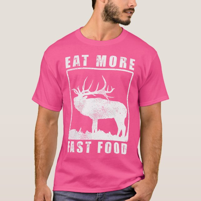 Camiseta Engraçada Época de Caça Coma Mais Rápido Fome De C (Frente)