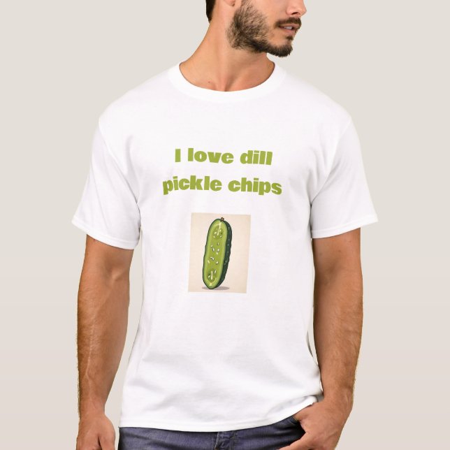 Camiseta engraçada Eu amo chips de picles com endr (Frente)