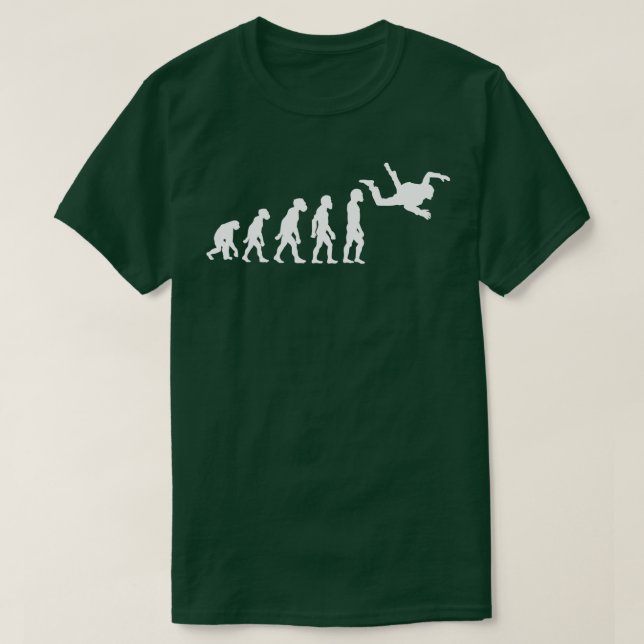 Camiseta Engraçada Evolução do Skydiving Humano Freefall Sk (Frente do Design)