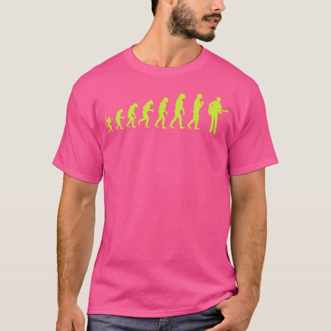 Camiseta Engraçada Evolução do Violão Acústico (Frente)