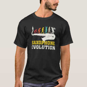 Camiseta Engraçada Evolução Saxofônica Para Amor Musica