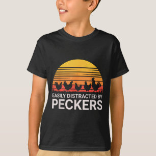 Camiseta Engraçada Facilmente Distraído Pássaros A