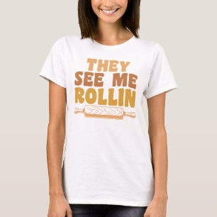 Camiseta Engraçada Fazendo Pino Rolante Eles Me Veem Rollin