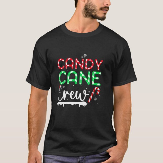 Camiseta Engraçada Feliz de doces de canas doce de Natal (Frente)