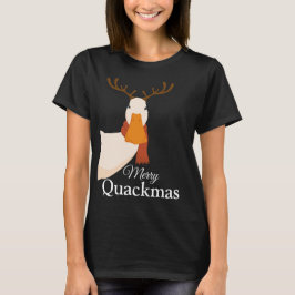 Camiseta Engraçada Feliz de pato de Natal Quackmas Deer