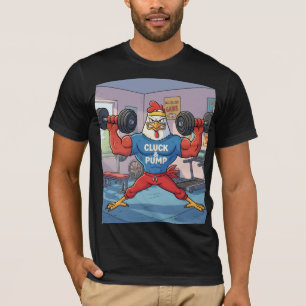 Camiseta Engraçada Galinha-De-Ciro Levantando Pesos T-Shirt