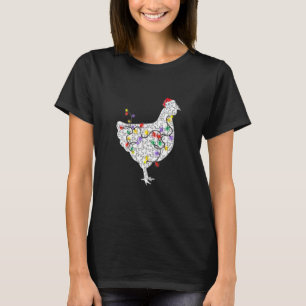 Camiseta Engraçada Galinha Santa Hábito Homens Luzes