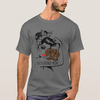 Camiseta Engraçada Garota Forte Cachshund Mãe