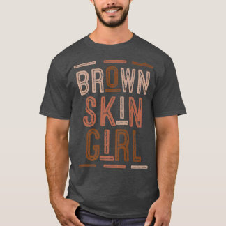 Camiseta Engraçada Garota Marrom Presente Melanin Queen Jun
