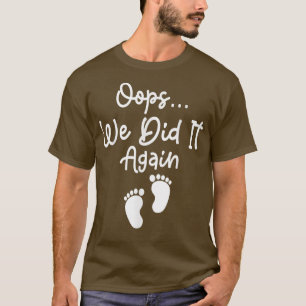 Camiseta Engraçada Gravidez Casais De Anúncio Oops