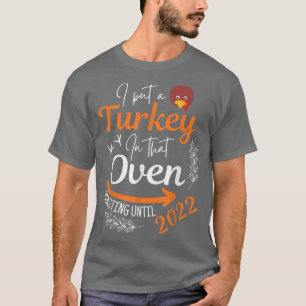 Camiseta Engraçada Gravidez De Ação De Graças Eu Coloquei U