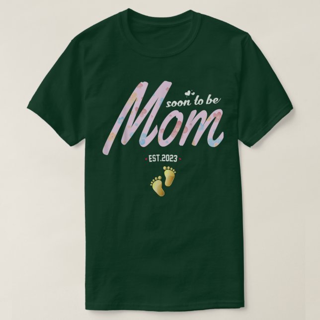 Camiseta Engraçada Gravidez Mulheres em breve serão a mãe e (Frente do Design)