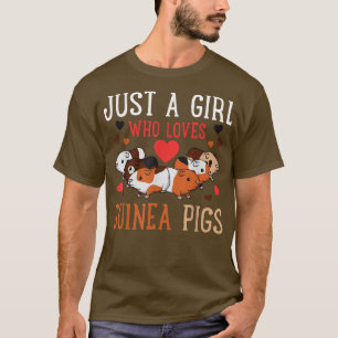 Camiseta Engraçada Guiné Porco Amante Mulheres Meninas