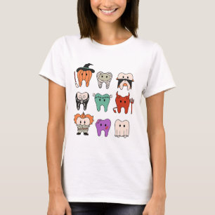 Camiseta Engraçada Higiene Dental Monstros Dentes Hal