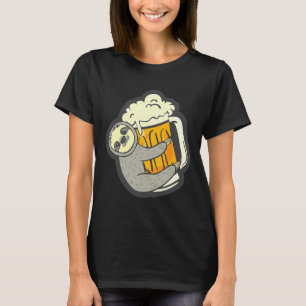 Camiseta Engraçada Lama Abraçando Bebidas De Cerveja