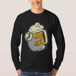 Camiseta Engraçada Lama Abraçando Bebidas De Cerveja