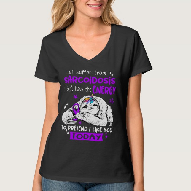 Camiseta Engraçada Lama Que Sofro De Saber Sarcoidose (Frente)