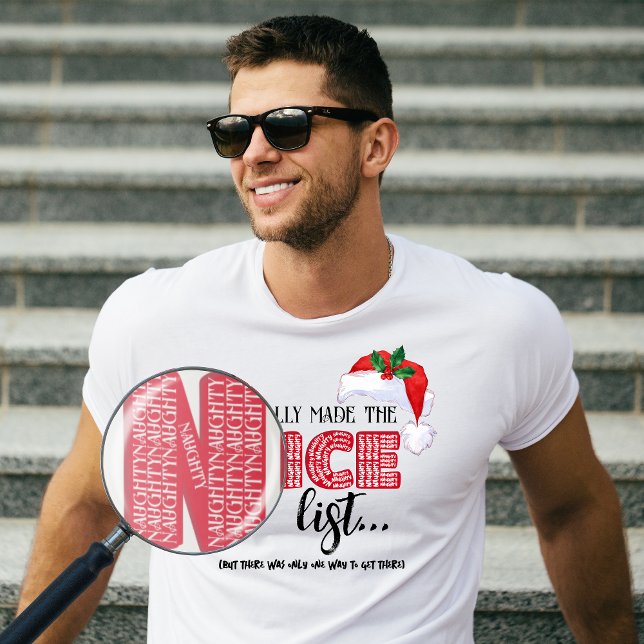 Camiseta Engraçada Lista de Natal, Papais noeis sarcásticos (Sarcastic Naughty List T Shirt for Him Men Boyfriend Husband Coworker)