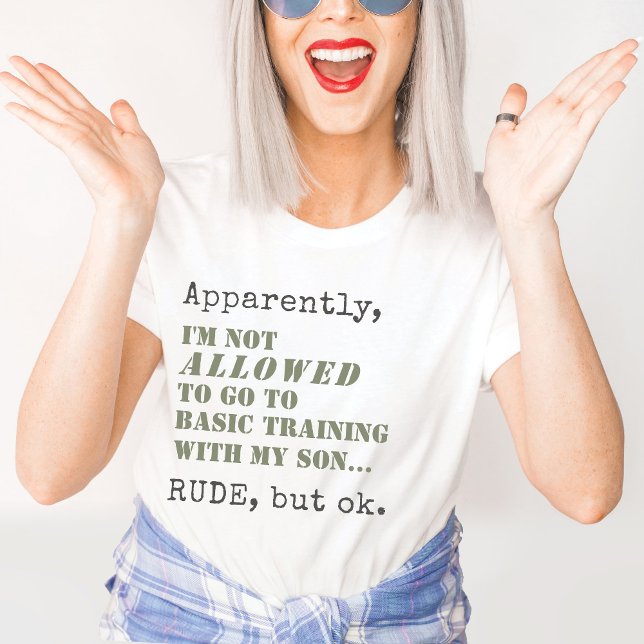 Camiseta Engraçada Mãe Militar Treinando Básico Saindo Daqu (Funny military mom basic training going away farewell party gift, Air Force, Space Force, Army, navy)
