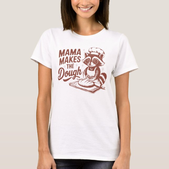 Camiseta Engraçada Mama Raccoon faz banho de tosse (Frente)