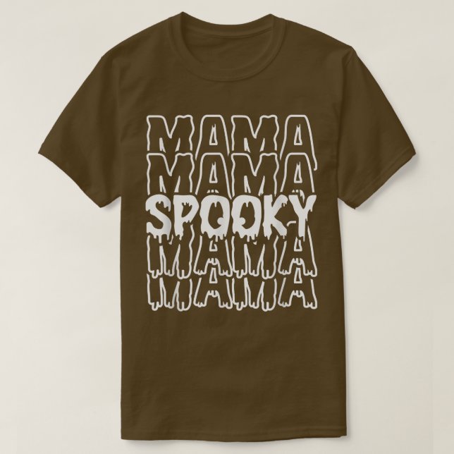 Camiseta Engraçada Mama Spooky Mãozinha Mãe Halloween (Frente do Design)