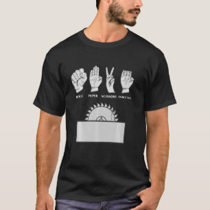 Camiseta Engraçada Mesa De Tesoura De Papel Rochado Vi Par