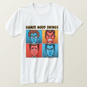 Camiseta engraçada mudança de humor de jogador