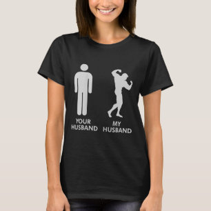 Camiseta engraçada musculação academia marido mari