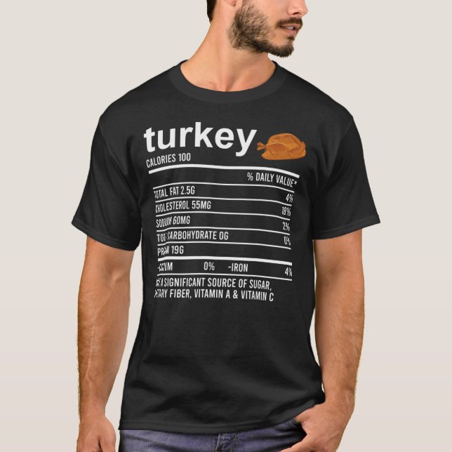 Camiseta Engraçada Nutrição Fato De Comida Foodie Turquia (Frente)