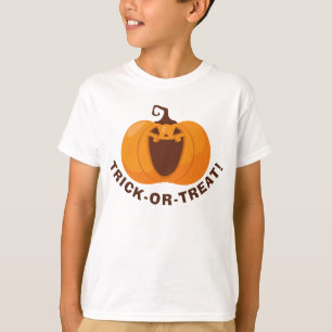 Camiseta Engraçada ou Engraçada Pumpkin Laranja Cute Hallow