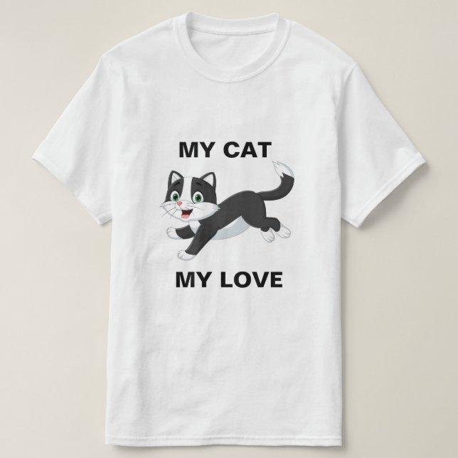 Camiseta engraçada para amantes de gatos com gráfi (Frente do Design)