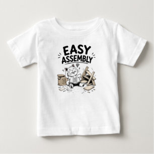 Camiseta engraçada para bebê de montagem fácil – P