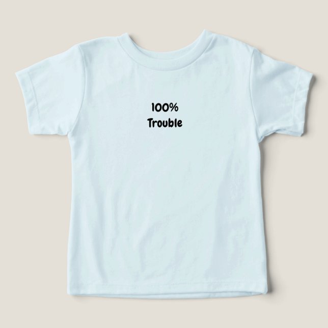 Camiseta engraçada para crianças 100% problema (Design frontal)