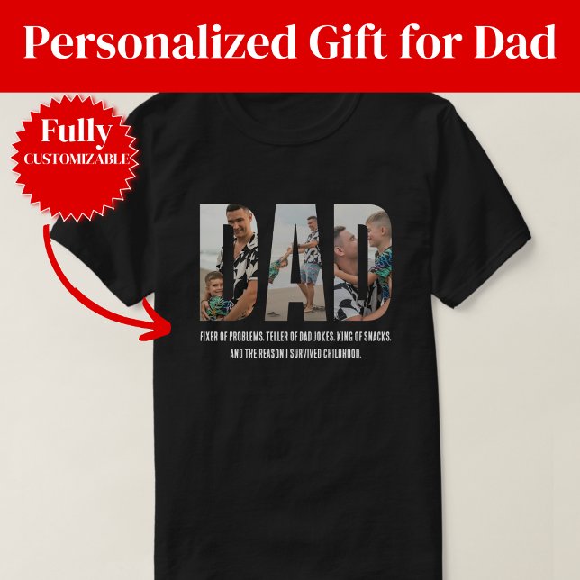 Camiseta engraçada para Pai, Consertador de Proble (Funny Dad T-Shirt – Fixer of Problems & King of Snacks)