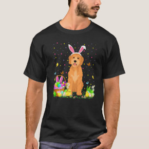 Camiseta Engraçada Páscoa De Ovos Caçando Goldendoodle Pásc