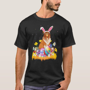 Camiseta Engraçada Páscoa Egg Shetland Sheepdog Páscoa Domi