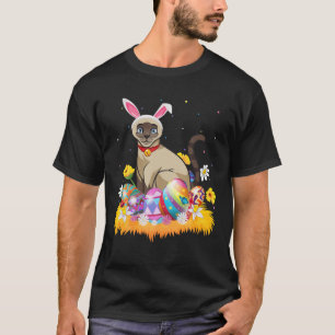 Camiseta Engraçada Páscoa Ovina Fofo Fofo Siamês Páscoa