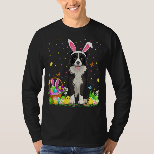 Camiseta Engraçada Páscoa, Páscoa de Cachorro Collie (Frente)