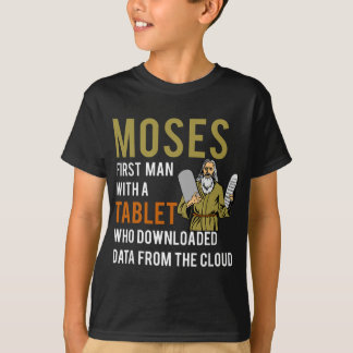 Camiseta Engraçada Passover Moisés Tablet Data Cloud Comp