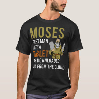 Camiseta Engraçada Passover Moisés Tablet Data Cloud Comp